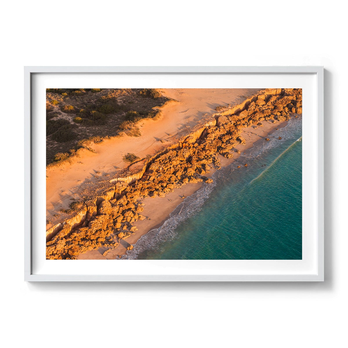 Barred Creek Seawall Sunset - Framed Print