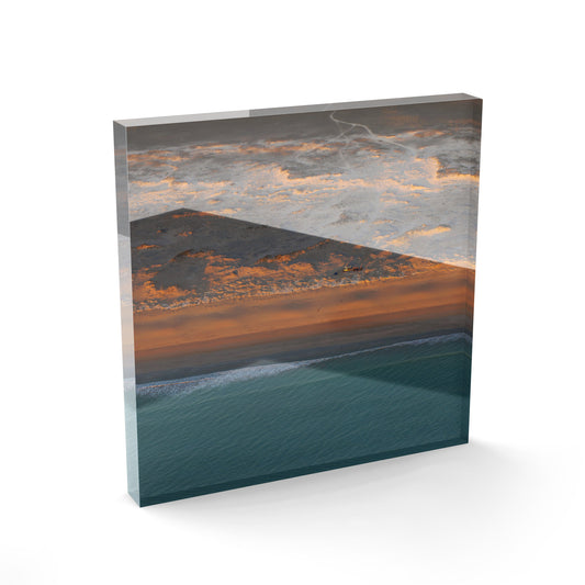 Camped on the Beach  - Square Acrylic ICE Block