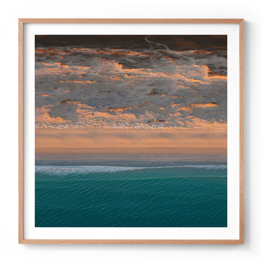 Camped on the Beach  - Square Framed Print